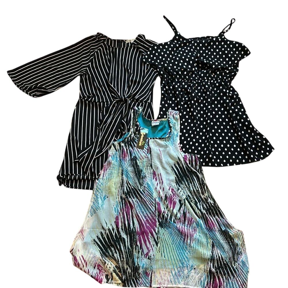 Bundle of 3 Women’s Dresses & Tops Size L XL Mixed Brands Boho Career Casual